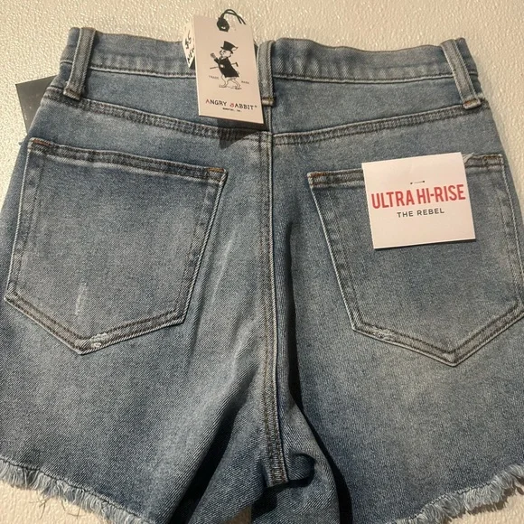 Angry Rabbit Premium Distressed Ultra High Rise Short - Picture 3 of 4